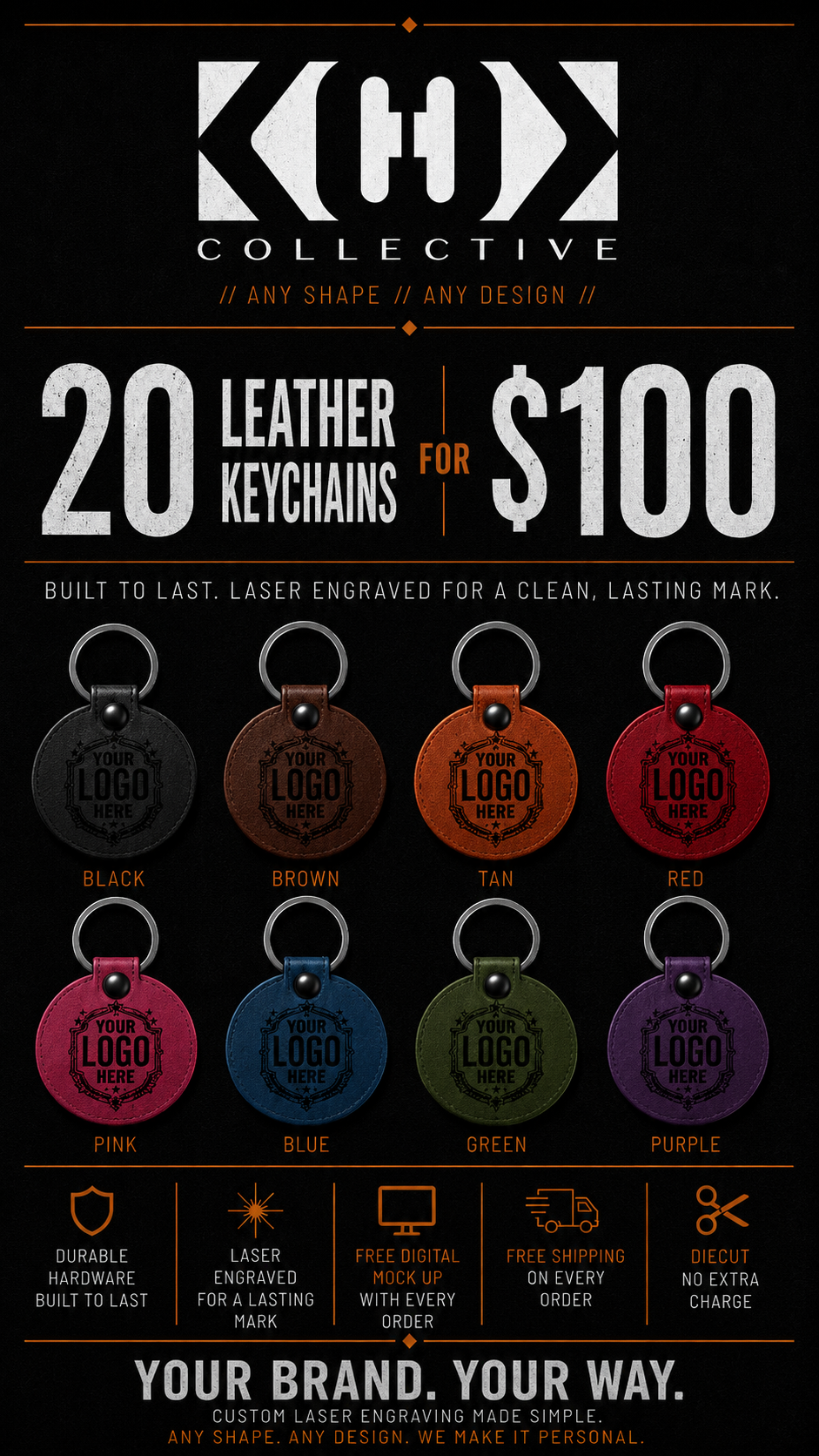 20pc Leather Tags